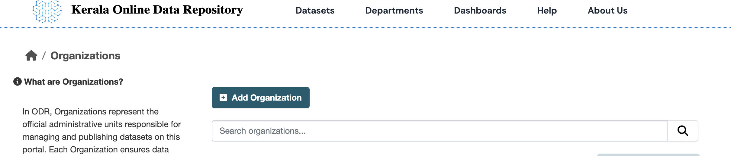 Add Department Button