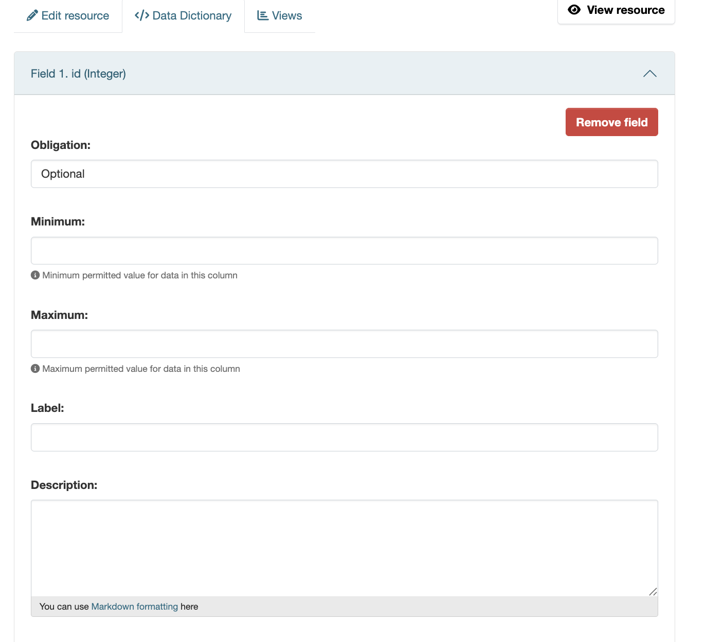 Field Details Page