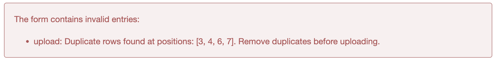 Duplicate Row Error