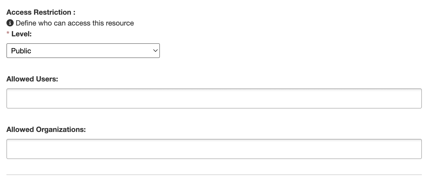 Resource Restriction Configuration