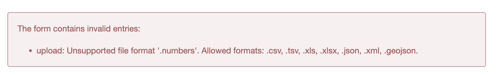 Unsupported File Format Error
